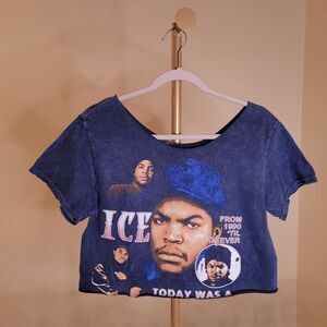 Ice Cube Custom Made Graphic T-Shirt Crop Top Size Small